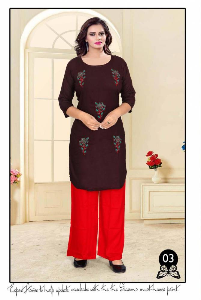Beauty Queen Mantra 1 Casual Daily Wear Rayon Printed  Kurti With Bottom Collection